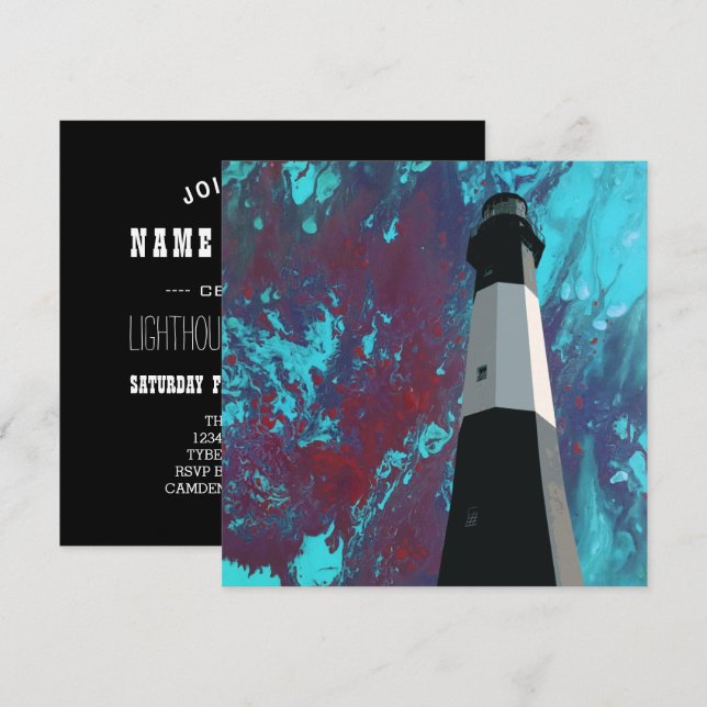 invitación a la estación de luz de tybee island (Anverso / Reverso)