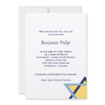 Invitación a la Estrella Azul Amarilla Judía