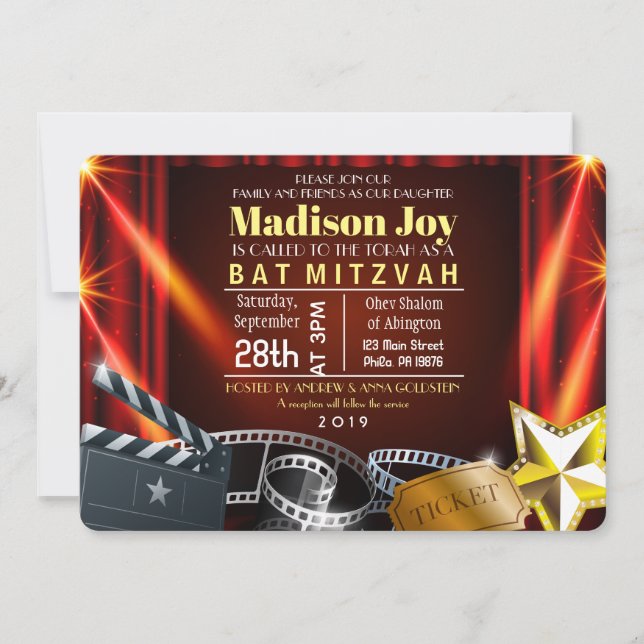Invitación a la estrella de la PELÍCULA HOLLYWOOD  (Anverso)