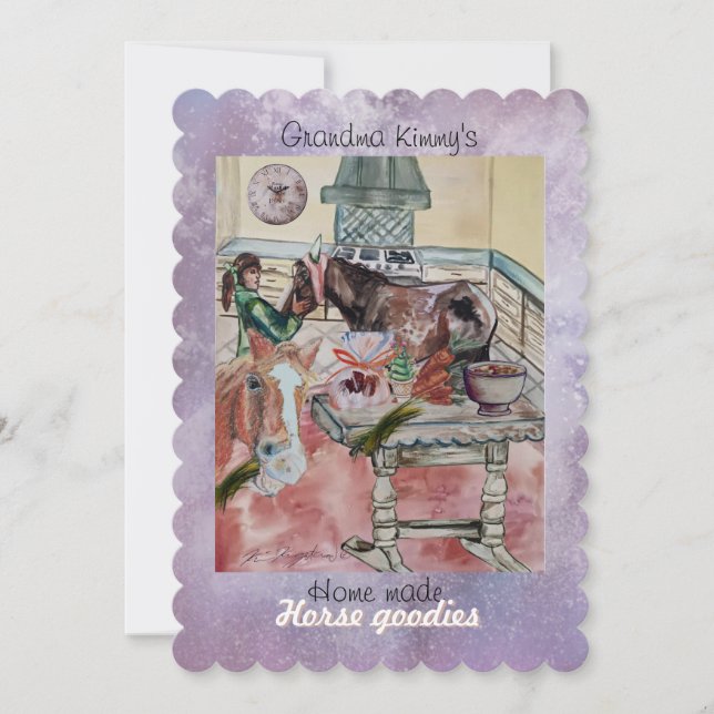 Invitación a la etiqueta del caballo de personaliz (Anverso)