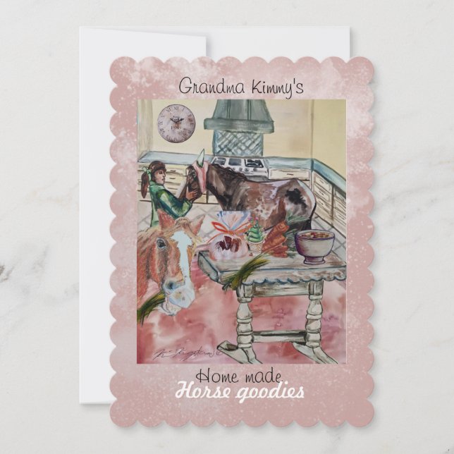 Invitación a la etiqueta del caballo de personaliz (Anverso)