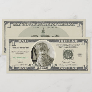 Invitación a la factura de dólares por un primer c