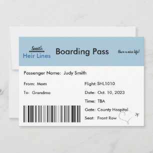 Invitación a la familia por el embarazo en el bill