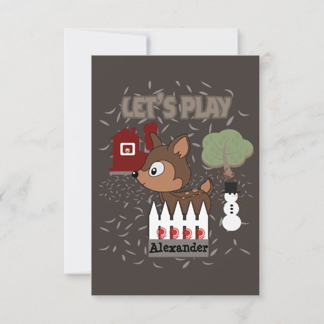 Invitación a la fecha de juego del ciervo de cola (Anverso)
