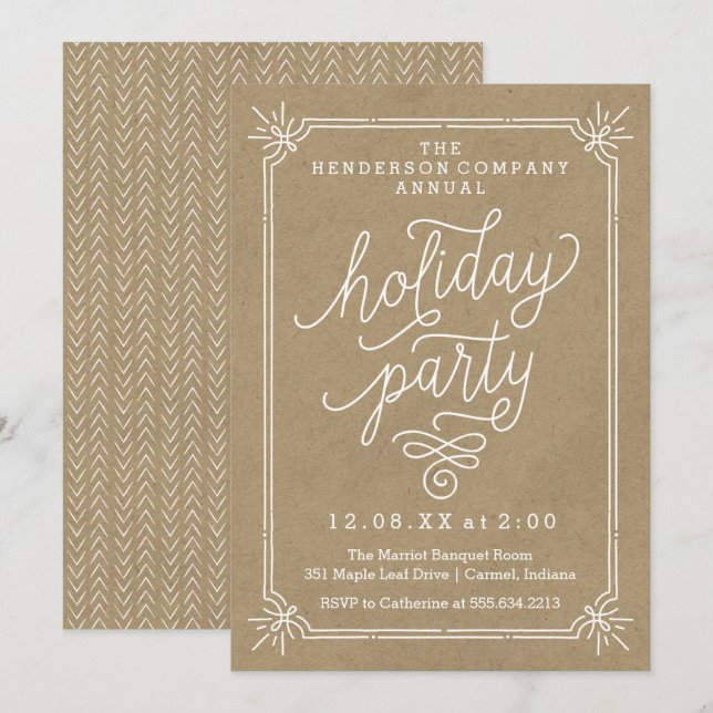 Invitación a la fiesta anual de feriado por Kraft (Anverso / Reverso)