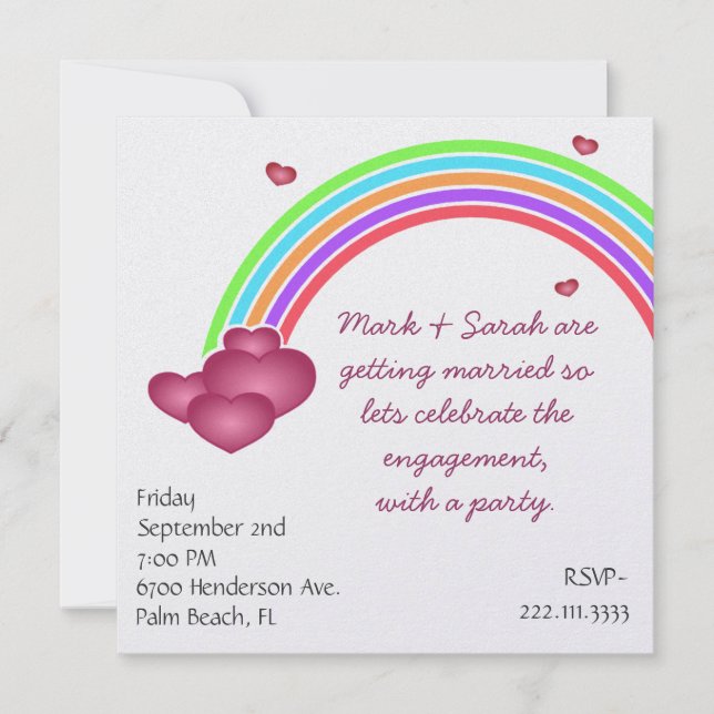 Invitación a la fiesta arcoiris (Anverso)
