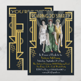 Invitación a la fiesta Art Decó Flapper de 20