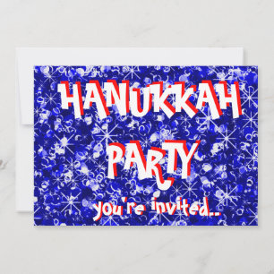 Invitación a la fiesta azul de Hanukkah