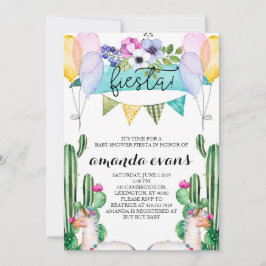 Invitación a la Fiesta Baby Shower de Cactus y Lla