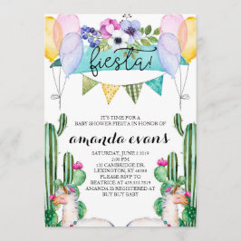 Invitación a la Fiesta Baby Shower de Cactus y Lla
