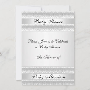 Invitación a la fiesta Baby Shower dulce blanco