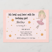 Invitación a la fiesta Ballerina Ligera
