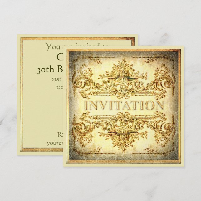 Invitación a la fiesta barroca ornamental (Anverso / Reverso)