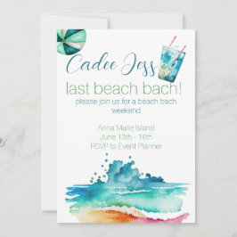 Invitación a la fiesta Beach Bach
