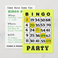 Invitación a la fiesta BINGO
