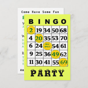Invitación a la fiesta BINGO