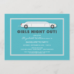 Invitación a la Fiesta Blanca Limo Bachelorette (a