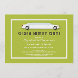 Invitación a la Fiesta Blanca Limo Bachelorette (l