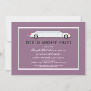 Invitación a la Fiesta Blanca Limo Bachelorette (p