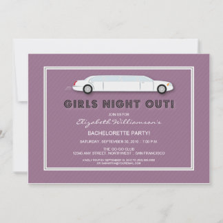 Invitación a la Fiesta Blanca Limo Bachelorette (p