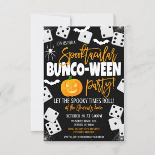 Invitación a la fiesta Bunco de Halloween