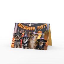 Invitación a la fiesta canina de Halloween