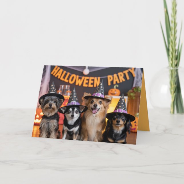 Invitación a la fiesta canina de Halloween (Anverso)