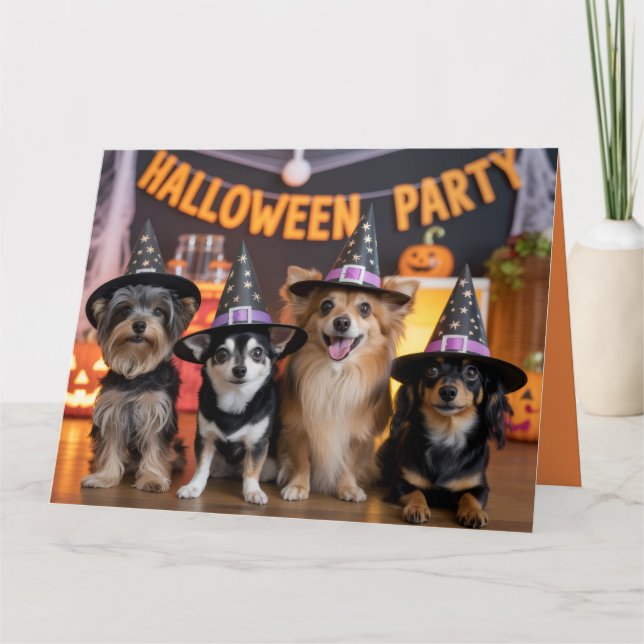 Invitación a la fiesta canina de Halloween (Anverso)