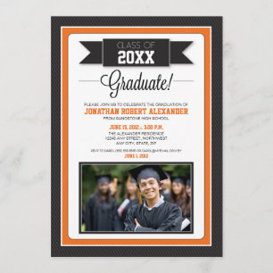 Invitación a la fiesta clásica de graduación (nara