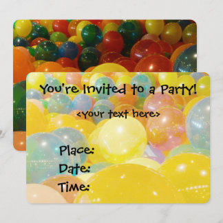 Invitación a la fiesta colorida de los globos