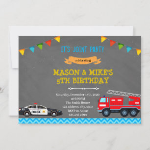 Invitación a la fiesta conjunta de camión de bombe