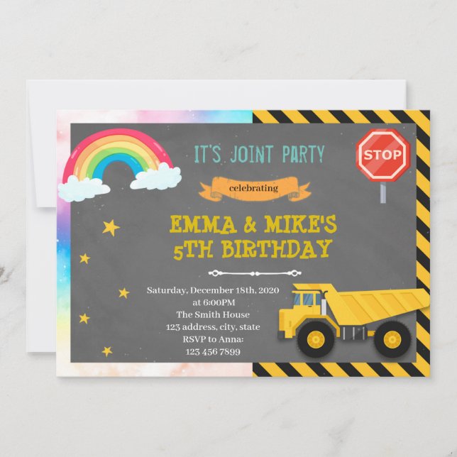 Invitación a la fiesta conjunta de camión y arcoír (Anverso)