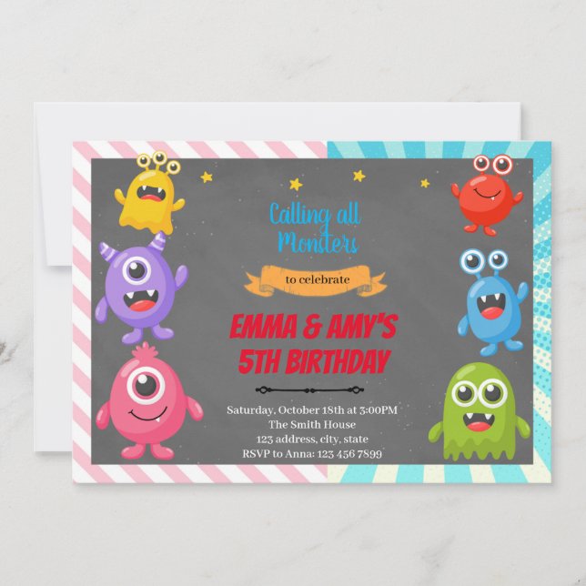 Invitación a la fiesta conjunta de chica (Anverso)