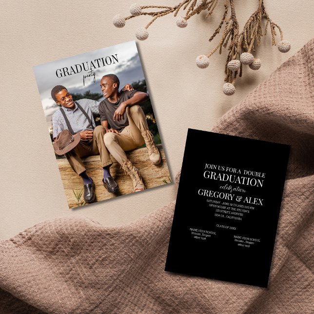 Invitación a la fiesta conjunta de graduados doble (Subido por el creador)