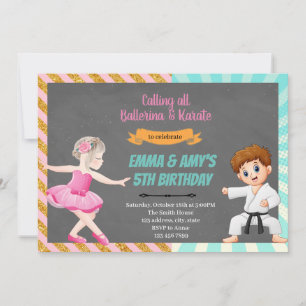 Invitación a la fiesta conjunta de karate de baila