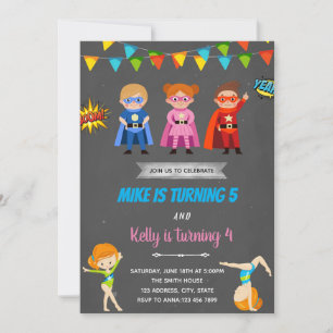 invitación a la fiesta conjunta gimnástica de supe