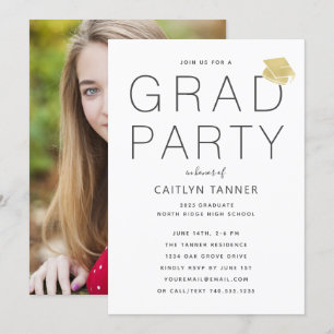 Invitación a la fiesta contemporánea de graduación