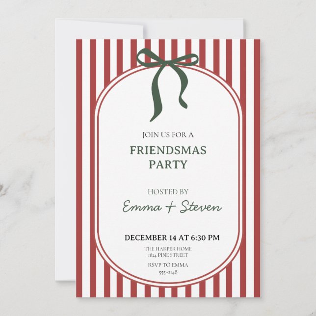 Invitación a la fiesta Coquette Friendsmas (Anverso)