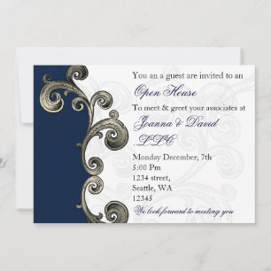 invitación a la fiesta corporativa azul marino