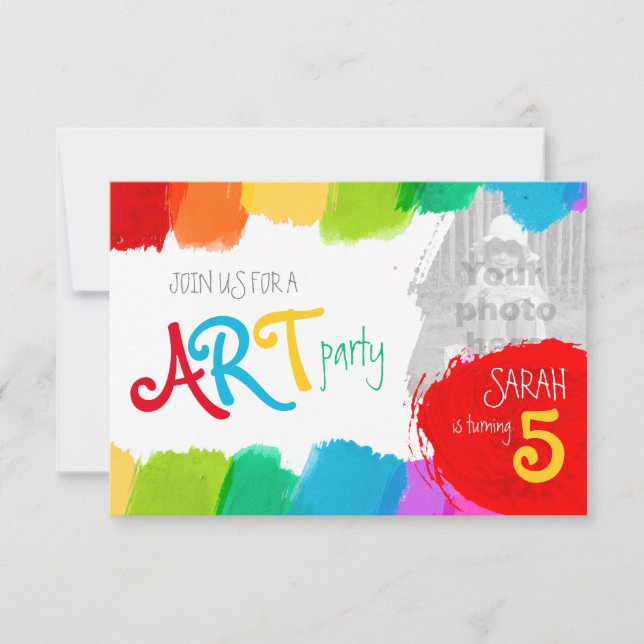 Invitación a la fiesta de 5 años del fiesta de art (Anverso)
