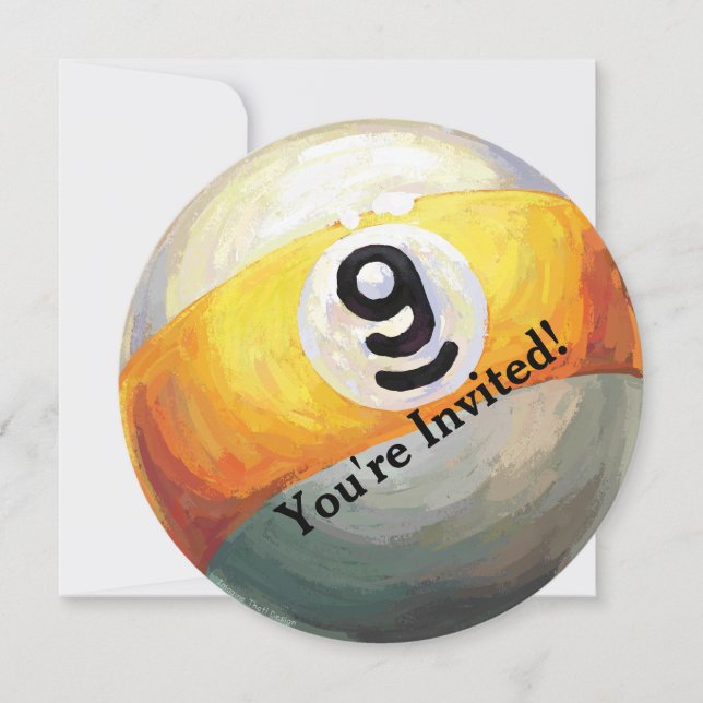 Invitación a la fiesta de 9 bolas (Anverso)