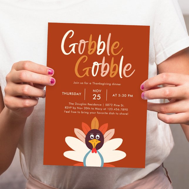 Invitación a la fiesta de Acción de Gracias Gobble (Subido por el creador)