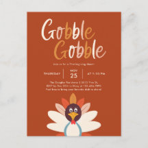 Invitación a la fiesta de Acción de Gracias Gobble