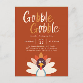 Invitación a la fiesta de Acción de Gracias Gobble