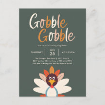 Invitación a la fiesta de Acción de Gracias Gobble