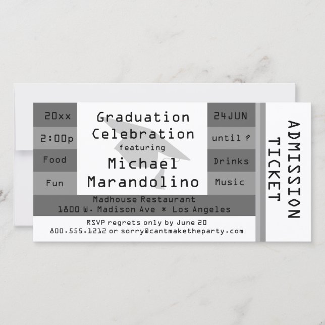 Invitación a la fiesta de admisión de plata única (Anverso)