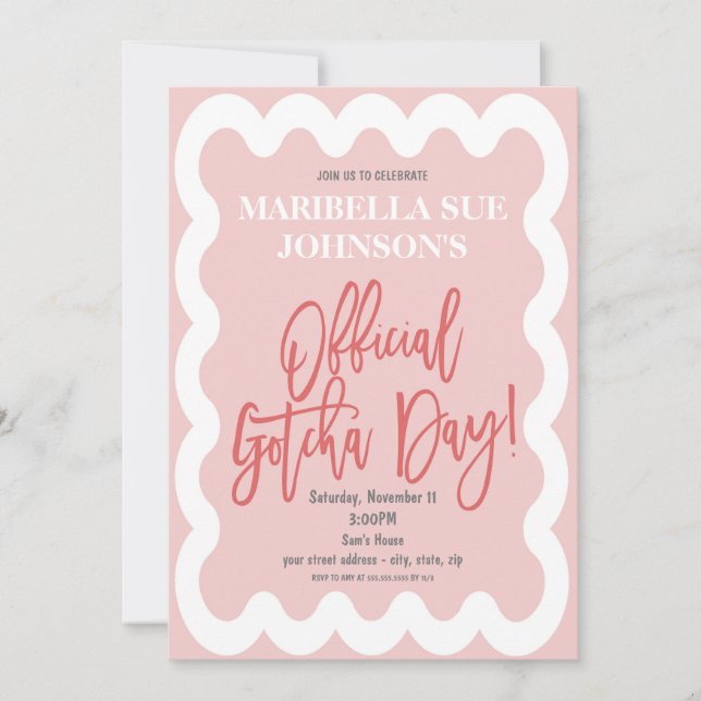 Invitación a la fiesta de adopción (Anverso)