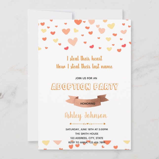 invitación a la fiesta de adopción (Anverso)