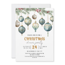 Invitación a la fiesta de adornos de Navidad boho