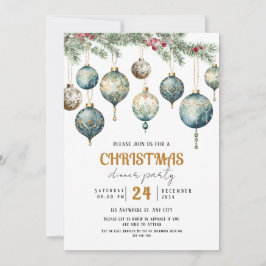 Invitación a la fiesta de adornos de Navidad boho